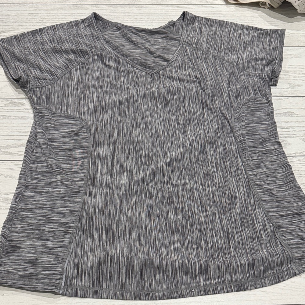 Gray Women's V-Neck Top